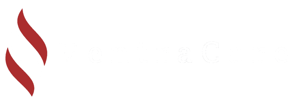 Logo der VentraCare in rot und weiss